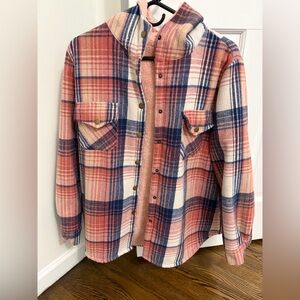 Plaid Button-Up Shirt Jacket